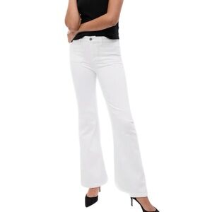 New Women’s GAP 70s High Rise Flare Jeans White Denim Pants Size 34/18 Regular